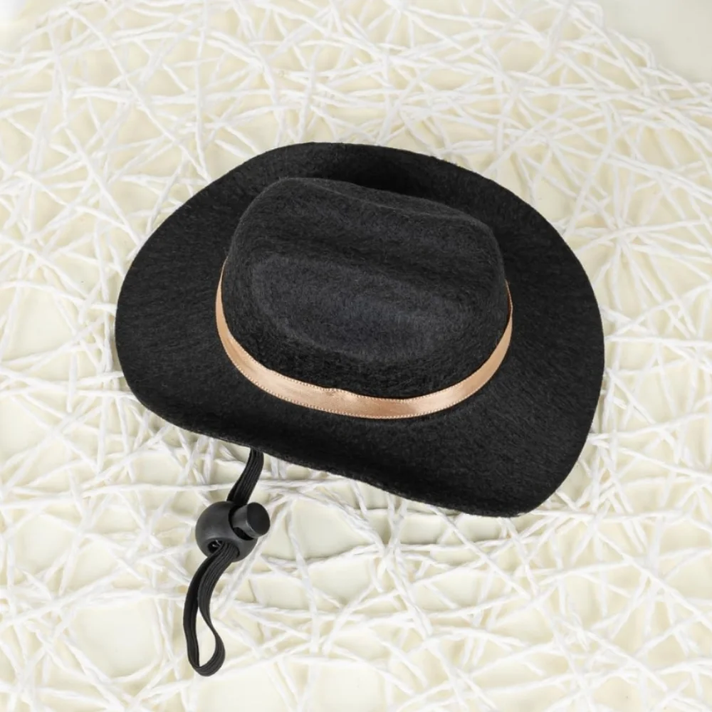 👣4/$20. Black Cowboy Hat with Red Plaid Scarf for Dogs. NWT